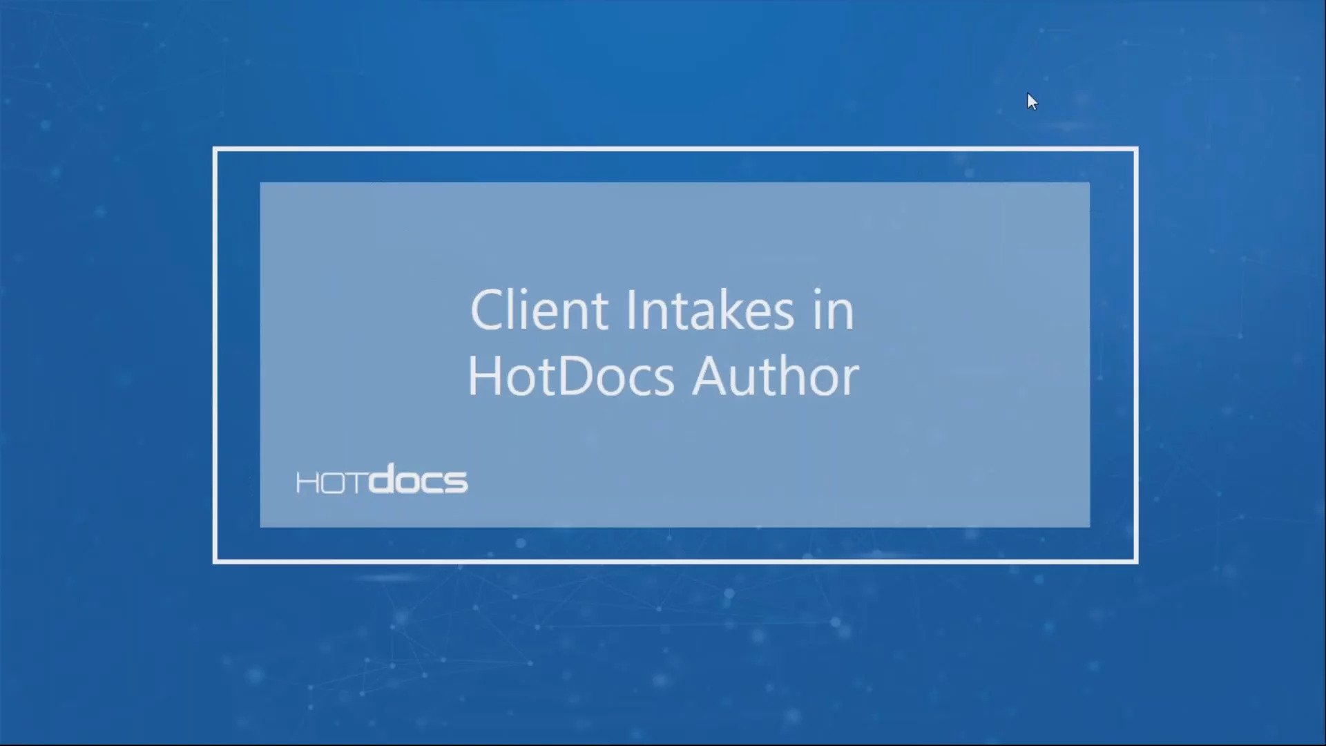 Client Intake in HotDocs Author